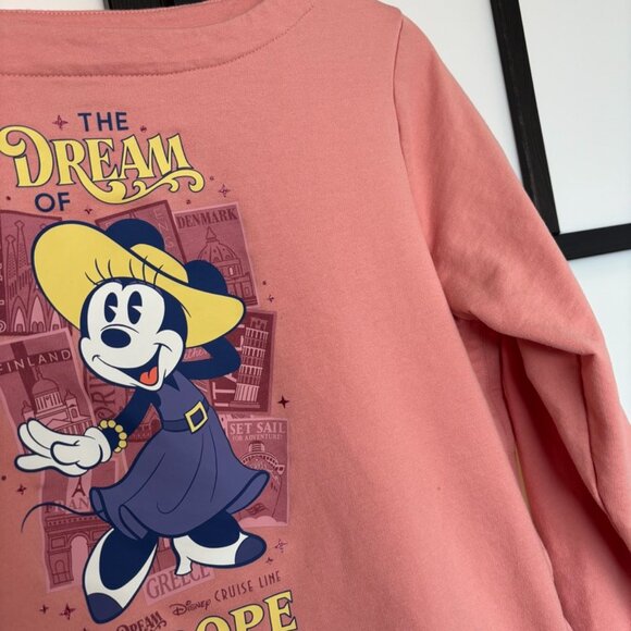 Disney Cruise Line THE DREAM OF EUROPE 2023 Minnie Mouse Tunic Sweatshirt LARGE - Picture 9 of 12